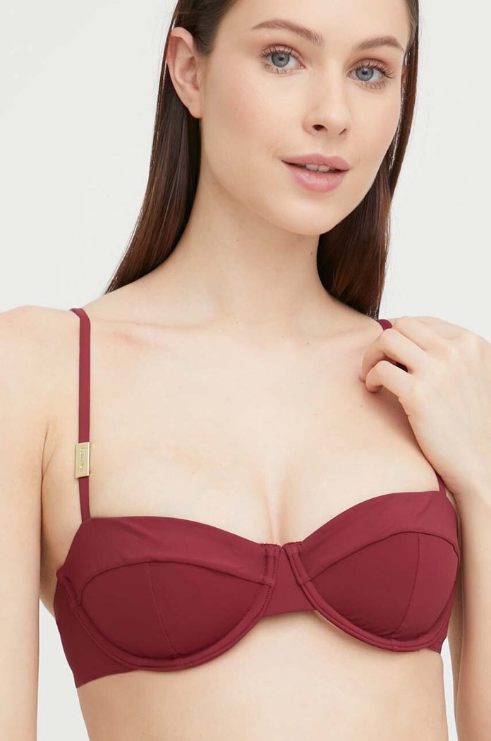 Calvin Klein Underwear biustonosz kąpielowy miękka bordowy KW0KW02279
