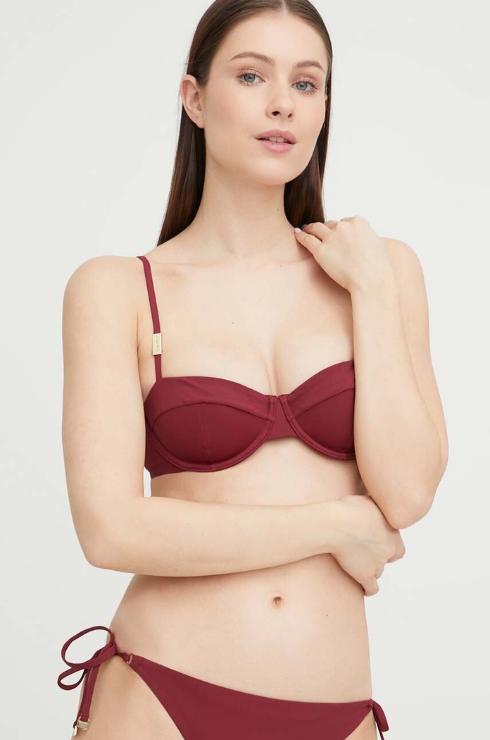 Calvin Klein Underwear biustonosz kąpielowy KW0KW02279 bordowy SS23