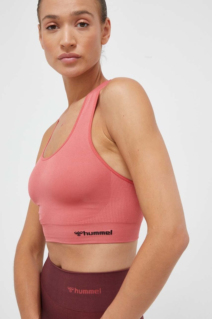 Hummel biustonosz sportowy hmlTIF SEAMLESS SPORTS TOP miękka pomarańczowy 210490