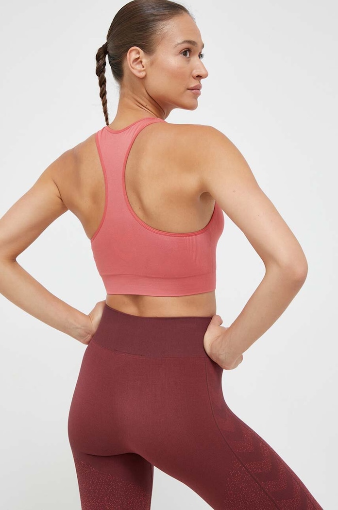 Odzież Hummel biustonosz sportowy hmlTIF SEAMLESS SPORTS TOP 210490 pomarańczowy
