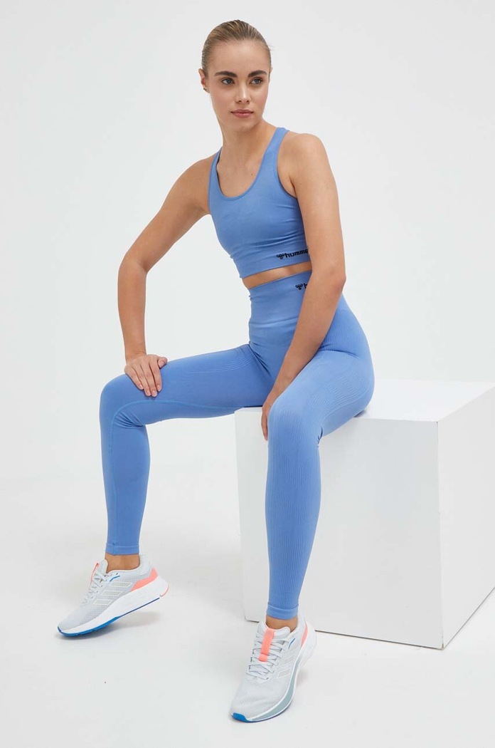 Hummel sportovní podprsenka HmlTIF SEAMLESS SPORTS TOP 210490 modrá SS26