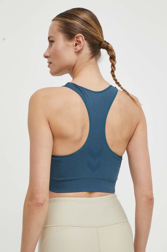 Odzież Hummel biustonosz sportowy hmlTIF SEAMLESS SPORTS TOP 210490 turkusowy