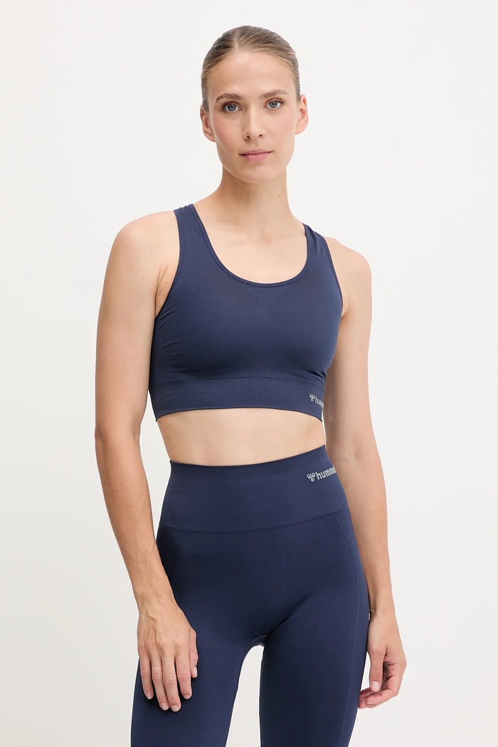Hummel Biustonosz sportowy hmlTIF SEAMLESS SPORTS TOP granatowy 210490