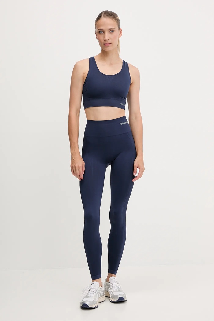 Hummel Biustonosz sportowy hmlTIF SEAMLESS SPORTS TOP 210490 granatowy SS26