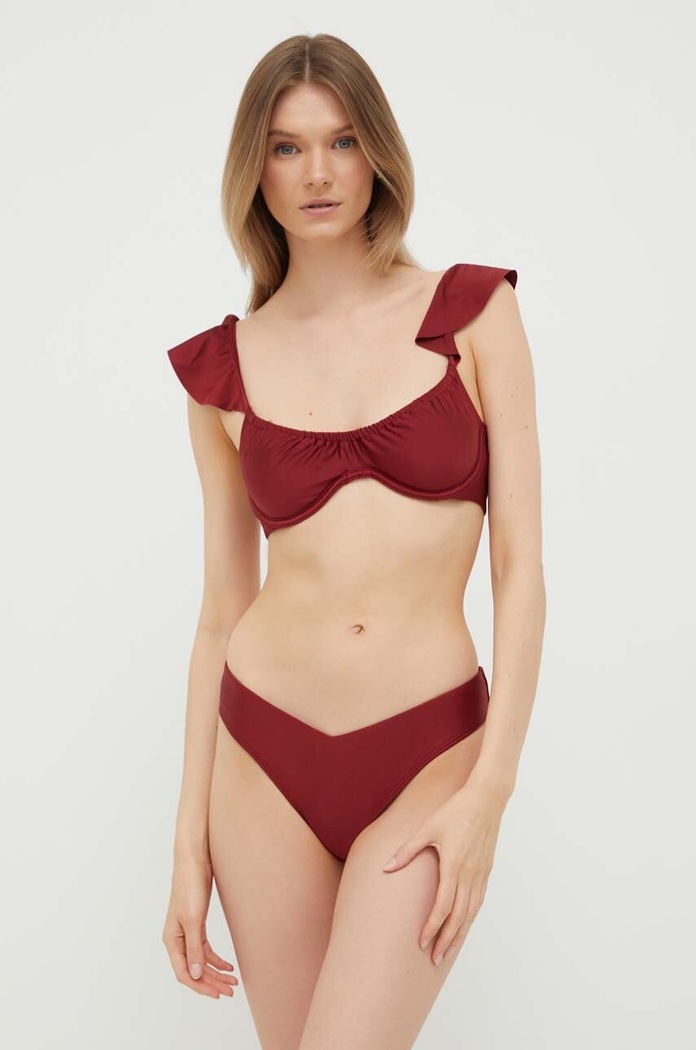 Kupaći grudnjak Abercrombie & Fitch KI111.3131.565 bordo SS23