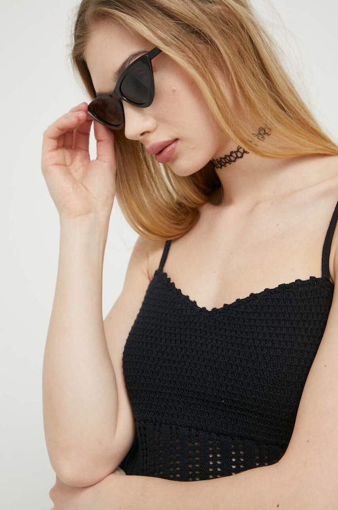 Bavlněný top Abercrombie & Fitch černá KI150.3208.900