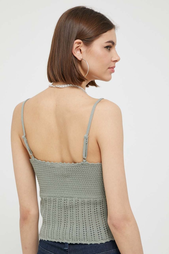 Oblečenie Bavlnený top Abercrombie & Fitch KI150.3208.911 zelená