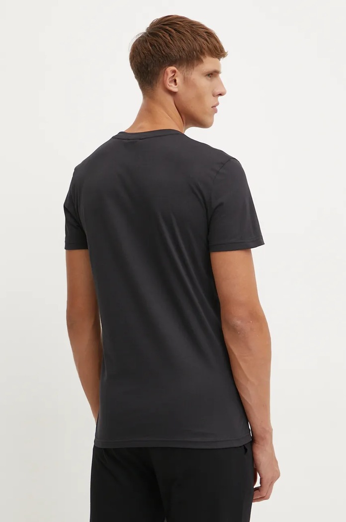 Bavlněné plážové tričko BOSS T-Shirt special 50484328 černá AW25