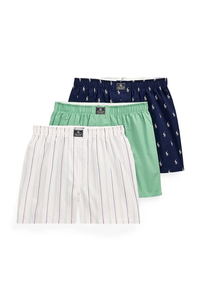Polo Ralph Lauren bokserki męskie bawełniane 3-pack wzorzyste granatowy 714830273