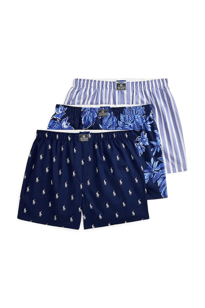 Polo Ralph Lauren boxerky bavlnené pánske 3-pack bavlna tmavomodrá 714830273