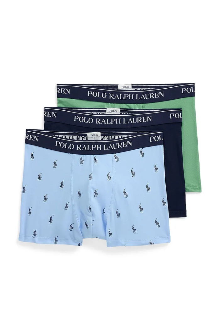 Polo Ralph Lauren boxerky pánské bavlněné s elastanem 3-pack modrá 714830299