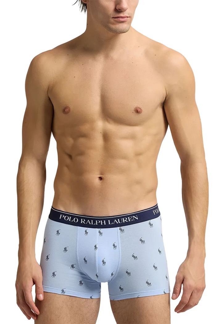 Polo Ralph Lauren boxerky pánské bavlněné s elastanem 3-pack 714830299 modrá SS26