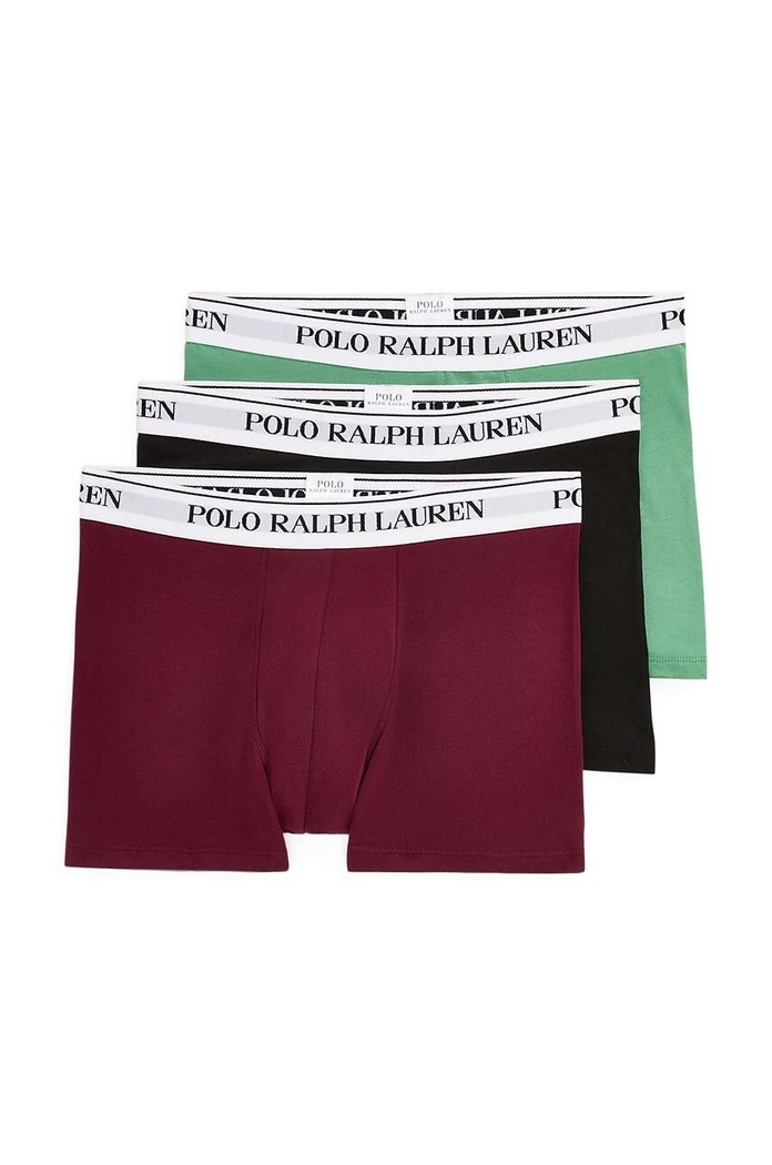 Polo Ralph Lauren bokserki męskie bawełniane z elastanem 3-pack wzorzyste zielony 714830299