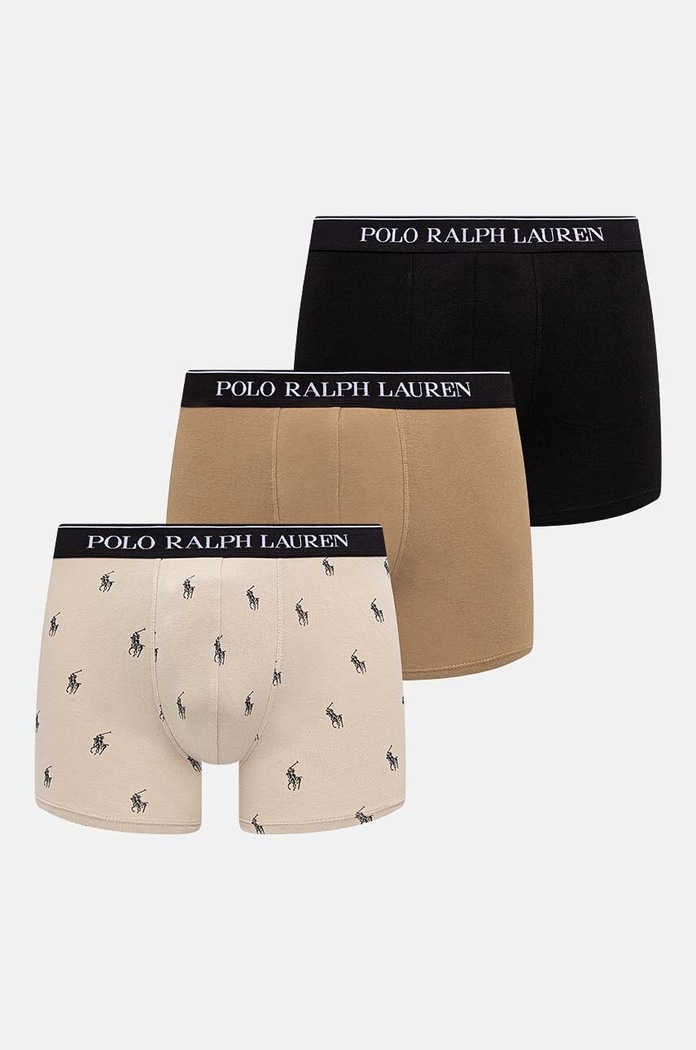 Polo Ralph Lauren bokserki męskie bawełniane z elastanem 3-pack wzorzyste beżowy 714830299