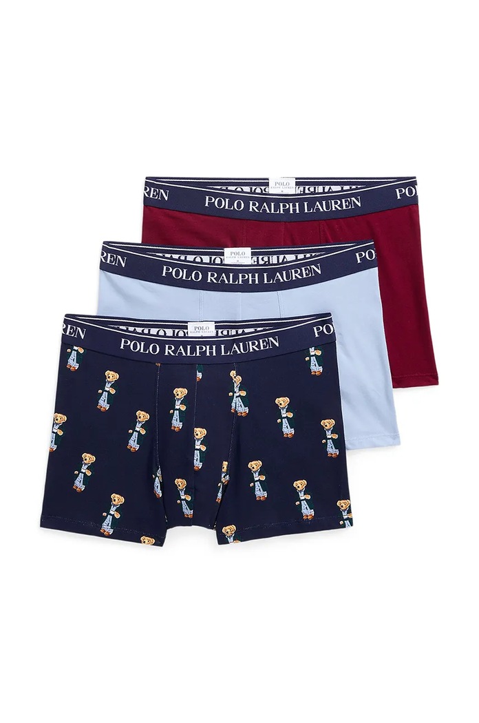 Polo Ralph Lauren boxerky pánské bavlněné s elastanem 3-pack hladký modrá 714830299
