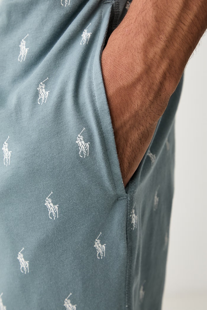 Polo Ralph Lauren spodnie piżamowe męskie bawełniane turkusowy 714899500