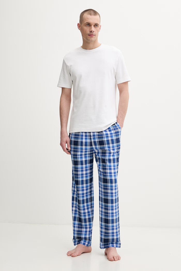 Polo Ralph Lauren spodnie piżamowe bawełniane męskie 714899509 niebieski SS26