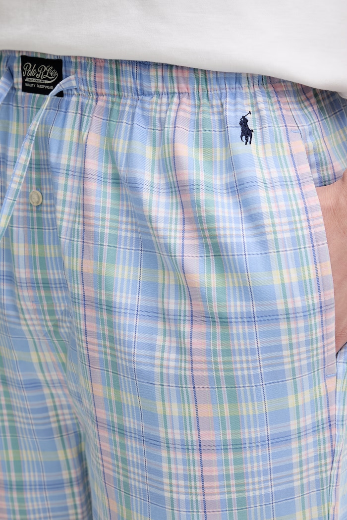 Polo Ralph Lauren spodnie piżamowe bawełniane męskie niebieski 714899509