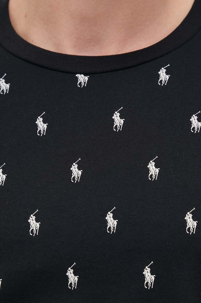 Bavlnené pyžamové tričko Polo Ralph Lauren 714899612 čierna