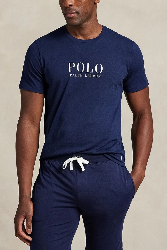 Polo Ralph Lauren t-shirt piżamowy bawełniany nadruk granatowy 714899613