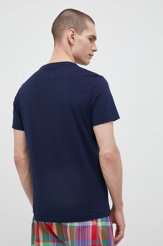Oblečení Bavlněné pyžamové tričko Polo Ralph Lauren 714899613 námořnická modř