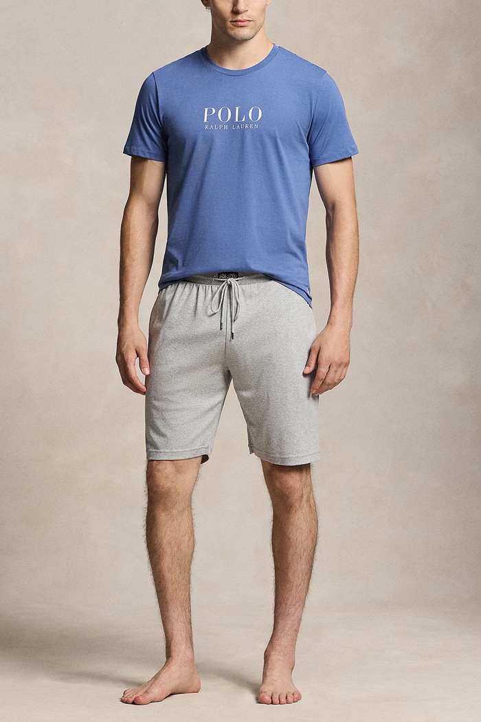 Odzież Polo Ralph Lauren T-shirt piżamowy męski bawełniany 714899613 niebieski