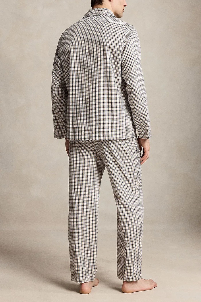 Polo Ralph Lauren Piżama dwuczęściowa męska bawełniana 714899627 szary SS26
