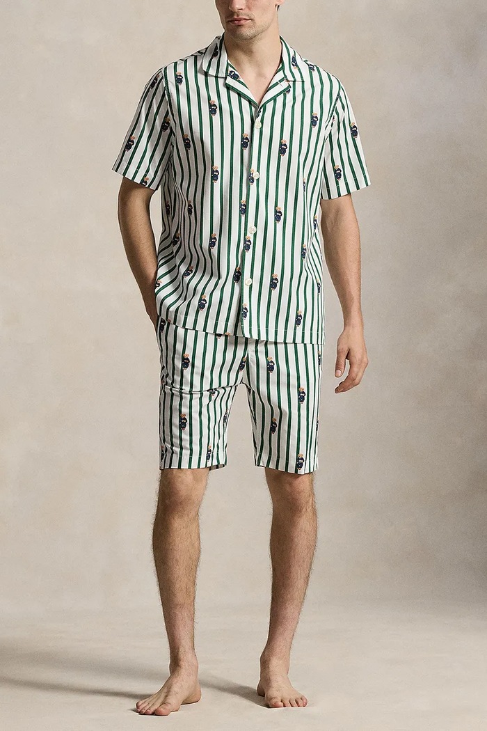 Odzież Polo Ralph Lauren szorty piżamowe męskie bawełniane 714899636 zielony