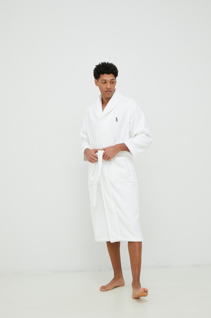 Polo Ralph Lauren szlafrok bawełniany 714899683 biały SS26