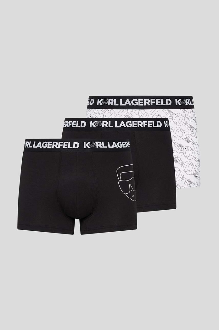 Boxerky Karl Lagerfeld 3-pak pletenina čierna 230M2103