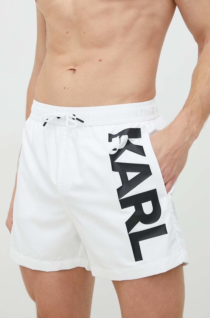 Karl Lagerfeld szorty kąpielowe Planet friendly biały 230M2202