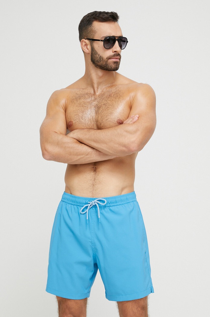 Plavkové šortky Abercrombie & Fitch modrá KI133.3069.220
