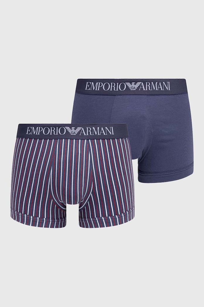 Μποξεράκια Emporio Armani Underwear 2-pack λεπτό μοτίβο σκούρο μπλε 111210.3R504