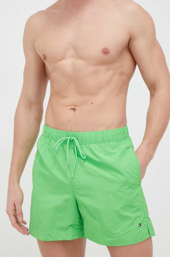 Plavkové šortky Tommy Hilfiger UM0UM02793.PPYX zelená SS23