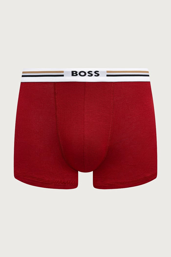 BOSS Bokserki dopasowane męskie z wiskozą Trunk 3P Revive 3-pack 50492200 czerwony AA00