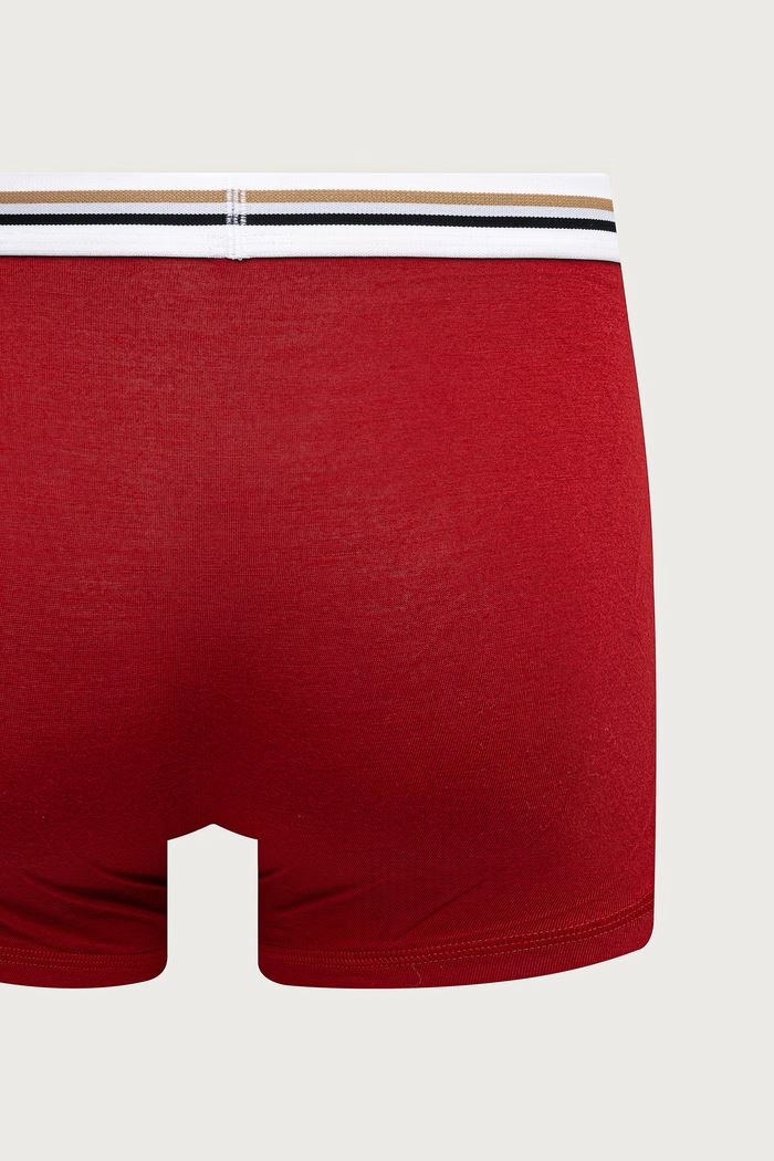 Bokserki dopasowane męskie z wiskozą Trunk 3P Revive 3-pack BOSS czerwony 50492200