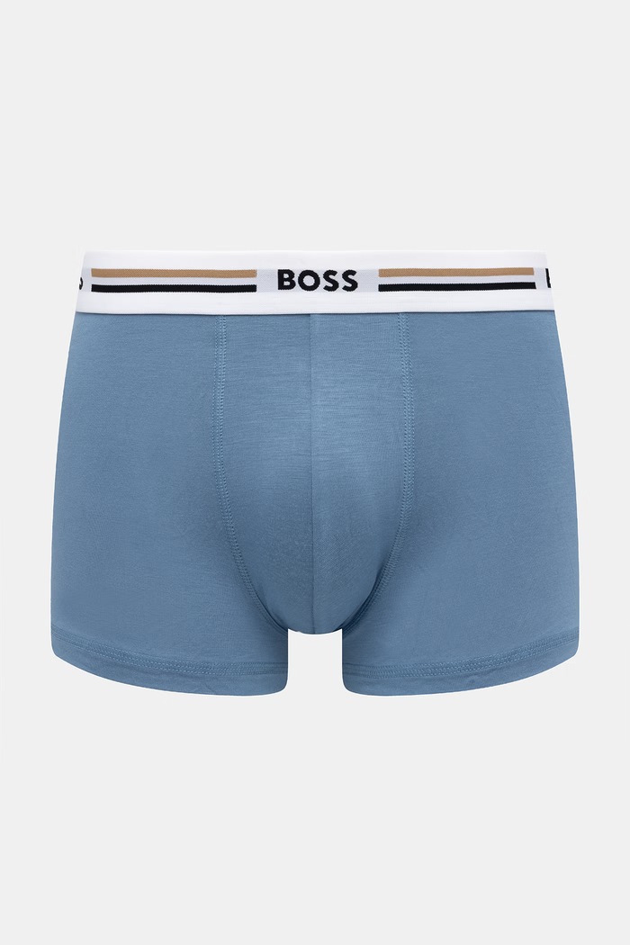 BOSS bokserki dopasowane męskie z wiskozą Trunk 3P Revive 3-pack 50492200 granatowy AA00
