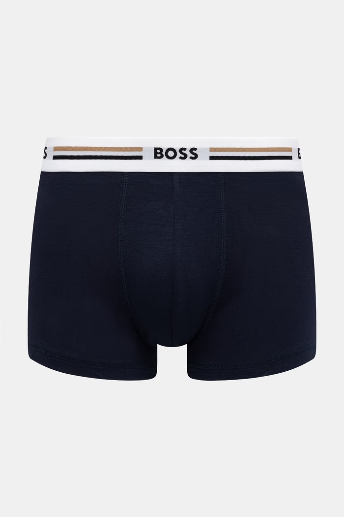 BOSS bokserki dopasowane męskie z wiskozą Trunk 3P Revive 3-pack granatowy 50492200