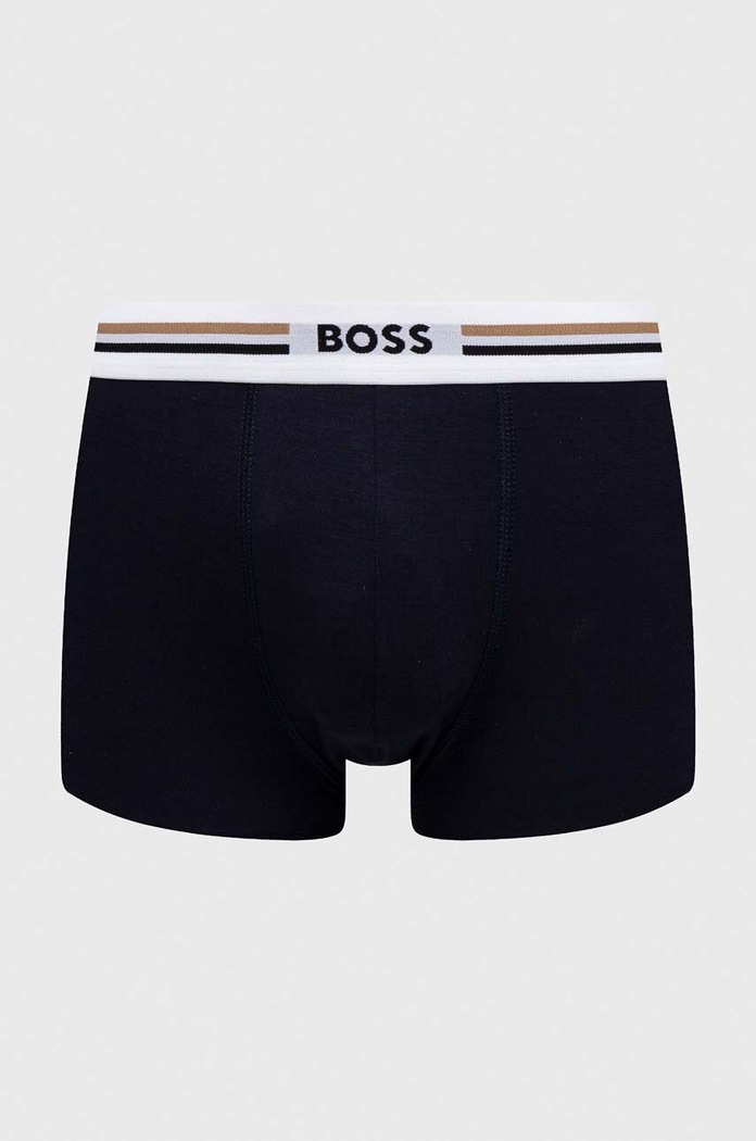 BOSS oprijete boksarice moške z viskozo Trunk 3P Revive paket 3 kosov 50492200 mornarsko modra AA00