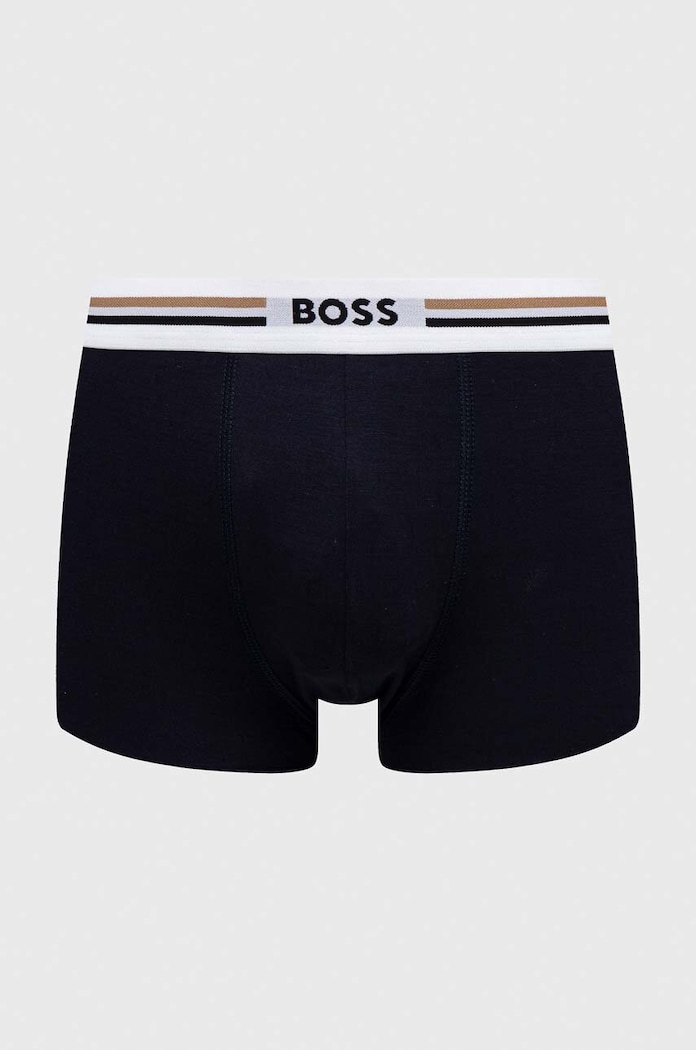BOSS oprijete boksarice moške z viskozo Trunk 3P Revive paket 3 kosov 50492200 mornarsko modra AA00