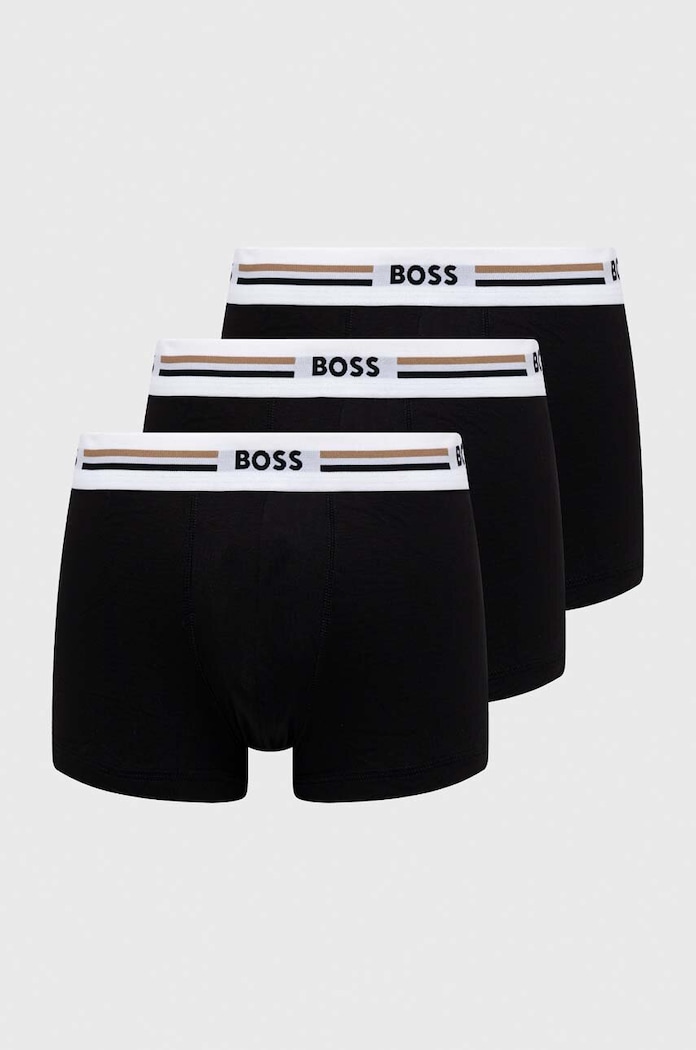 BOSS boxeri mulați pentru bărbați cu vâscoză Trunk 3P Revive pachet de 3 boxeri negru 50492200