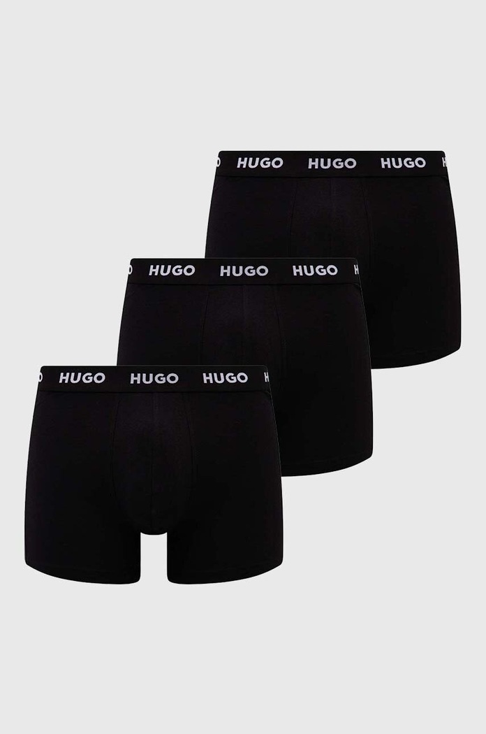 Boxerky HUGO 3-pak pletenina čierna 50492348