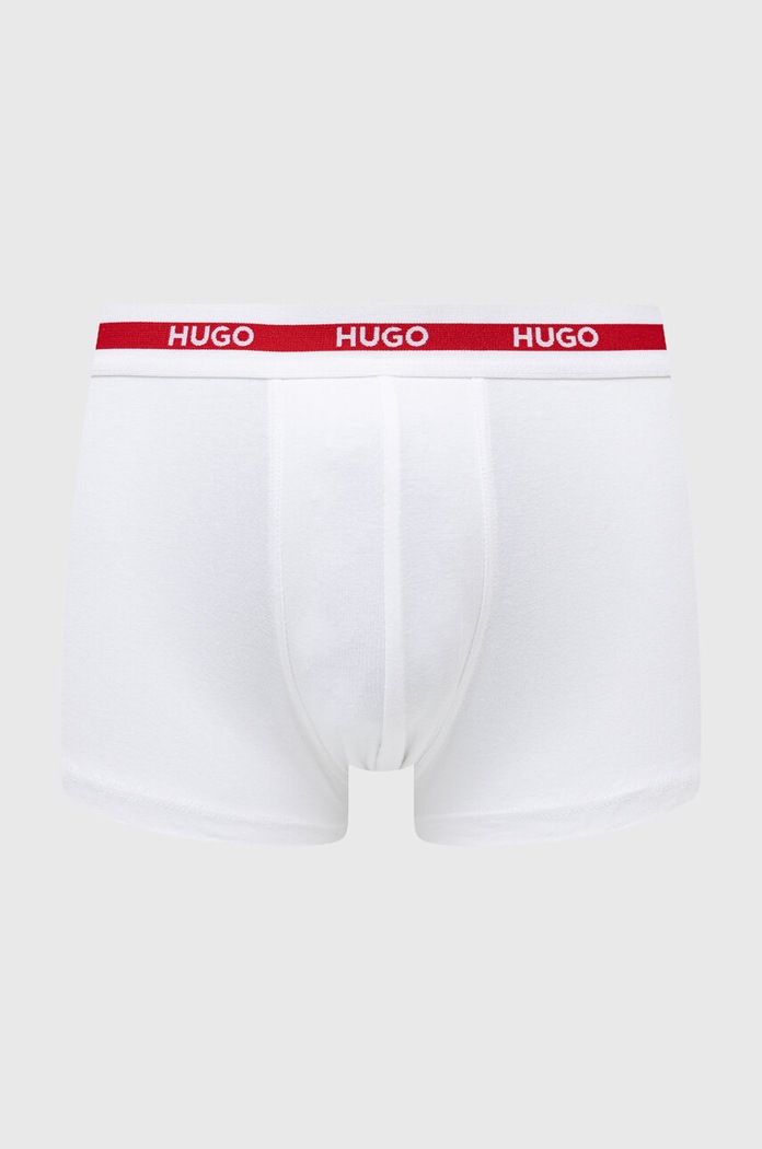 HUGO priliehavé boxerky pánske bavlnené s elastanom TRIPLET PLANET 3-pak 50492375 biela SS26