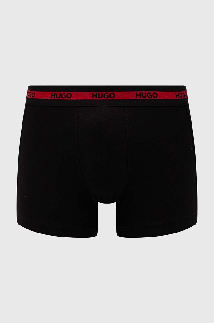 Oblečenie HUGO priliehavé boxerky pánske bavlnené s elastanom TRIPLET PLANET 3-pak 50492375 červená