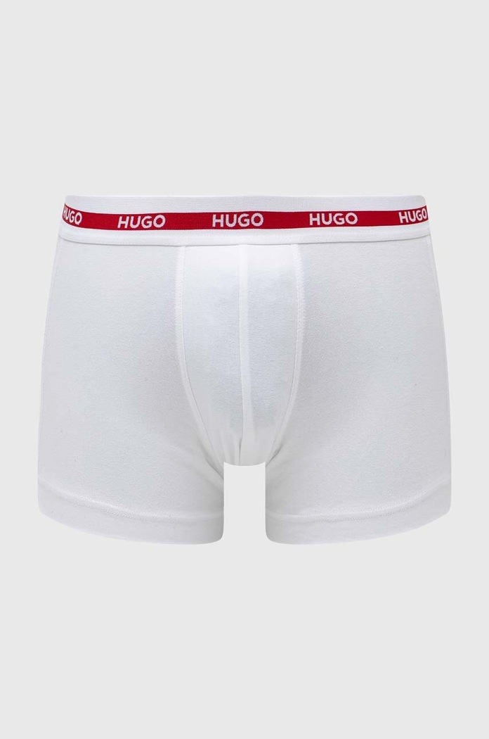 HUGO priliehavé boxerky pánske bavlnené s elastanom TRIPLET PLANET 3-pak červená 50492375