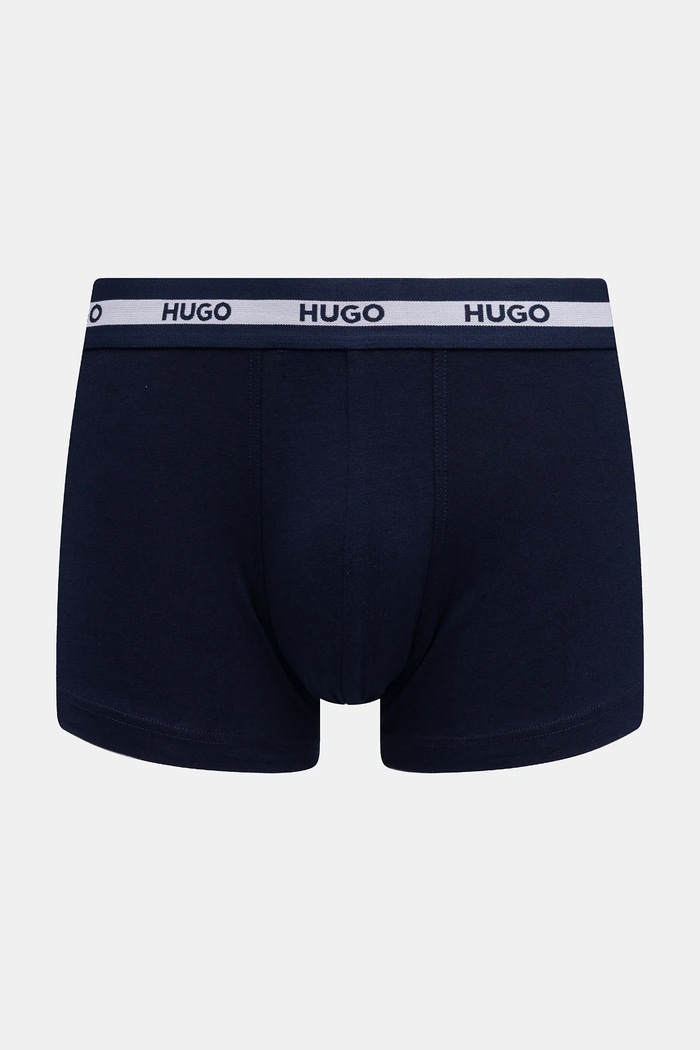 HUGO priliehavé boxerky pánske bavlnené s elastanom TRIPLET PLANET 3-pak tmavomodrá 50492375