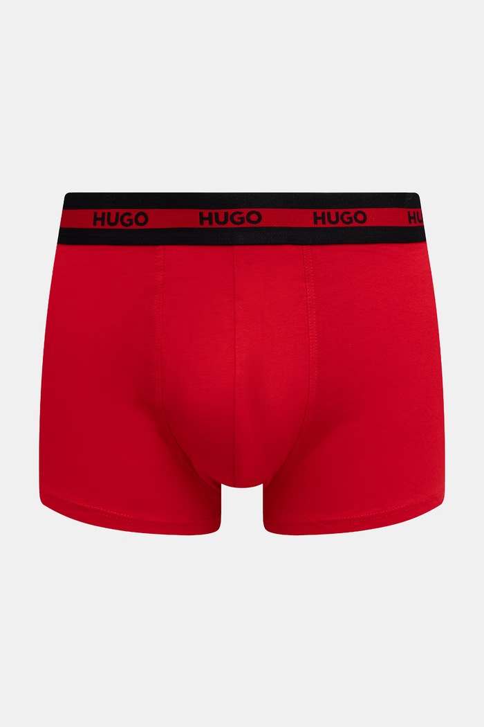 Odzież HUGO bokserki dopasowane męskie bawełniane z elastanem TRIPLET PLANET 3-pack 50492375 granatowy