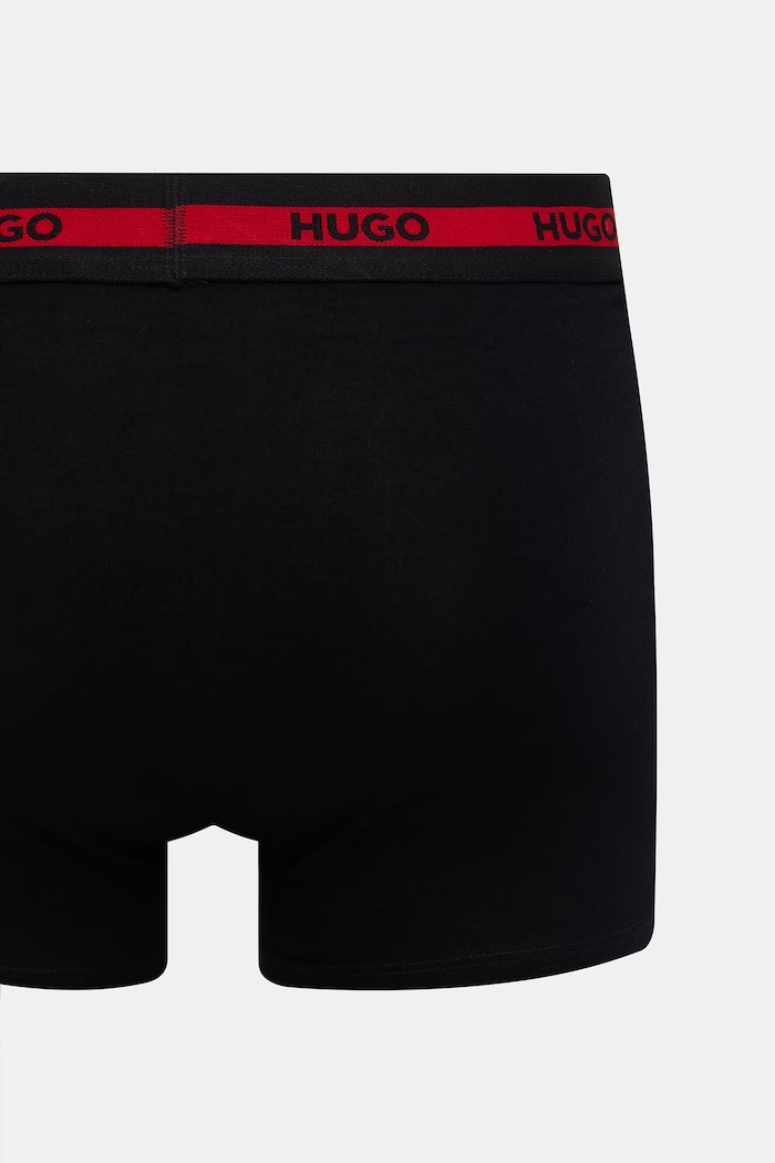 HUGO bokserki dopasowane męskie bawełniane z elastanem TRIPLET PLANET 3-pack 50492375 granatowy