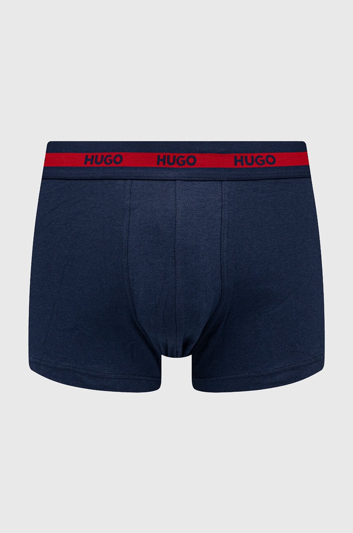 HUGO priliehavé boxerky pánske bavlnené s elastanom TRIPLET PLANET 3-pak 50492375 tmavomodrá SS26