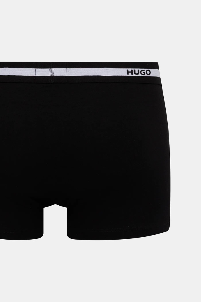 HUGO priliehavé boxerky pánske bavlnené s elastanom TRIPLET PLANET 3-pak 50492375 čierna